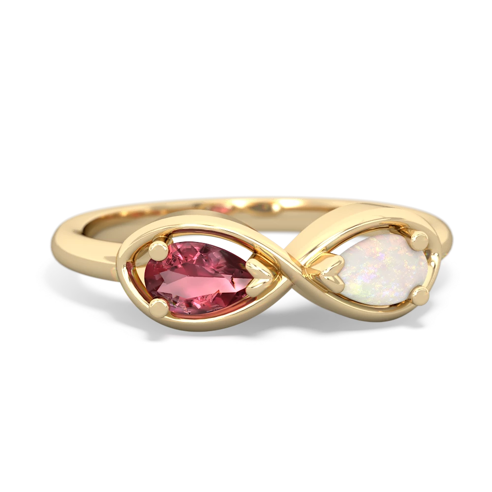 Pink Tourmaline Infinity 14K Yellow Gold ring R5050