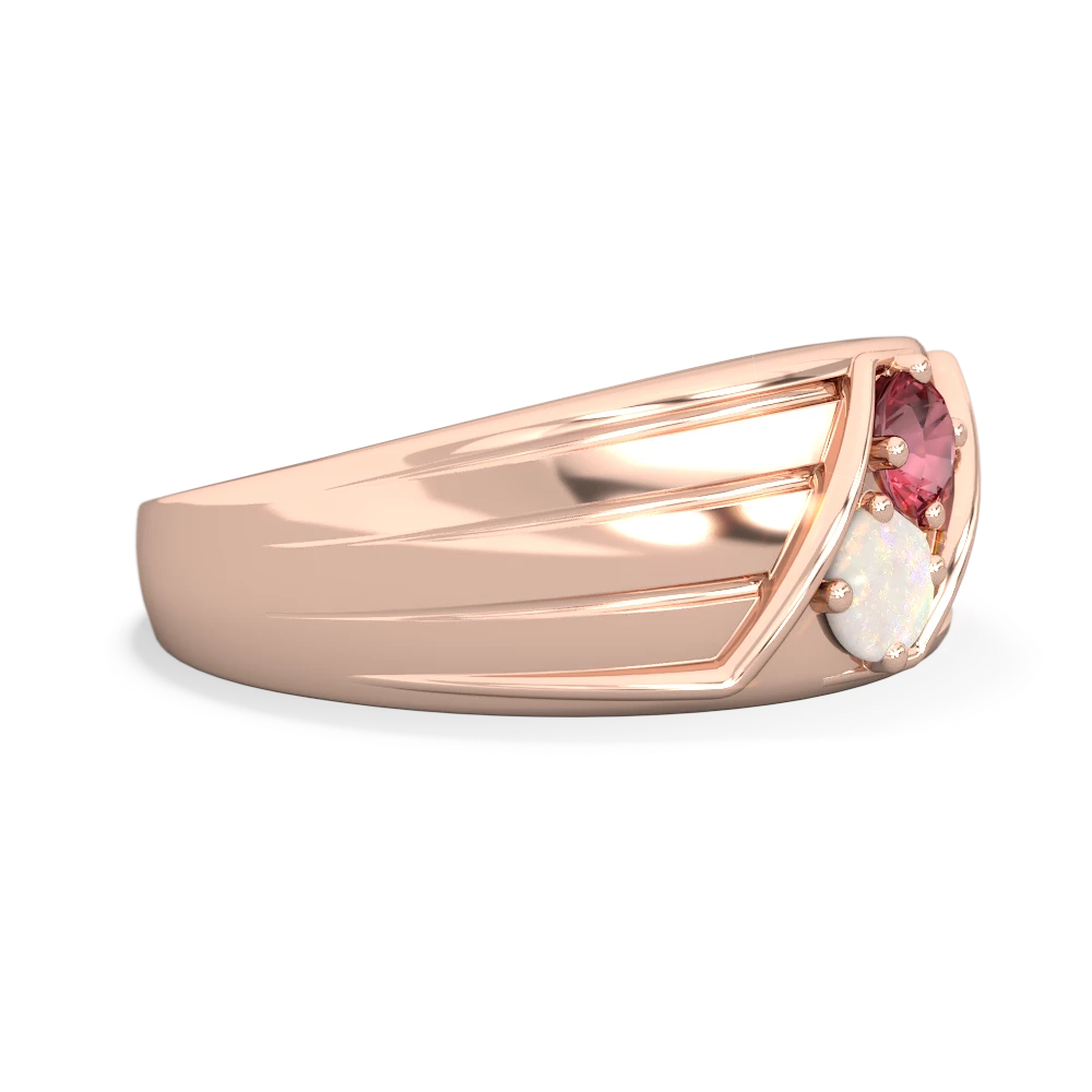 Pink Tourmaline Men's Streamline 14K Rose Gold ring R0460