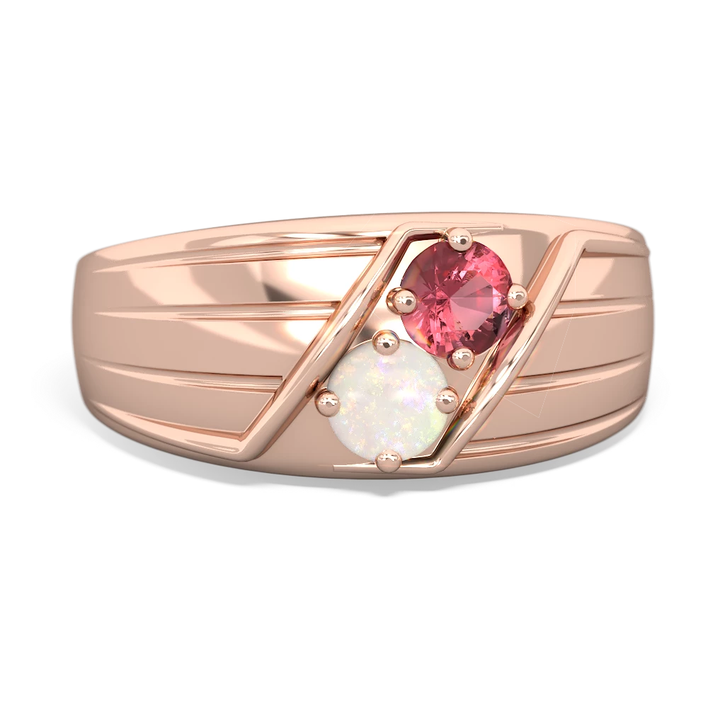 Pink Tourmaline Men's Streamline 14K Rose Gold ring R0460