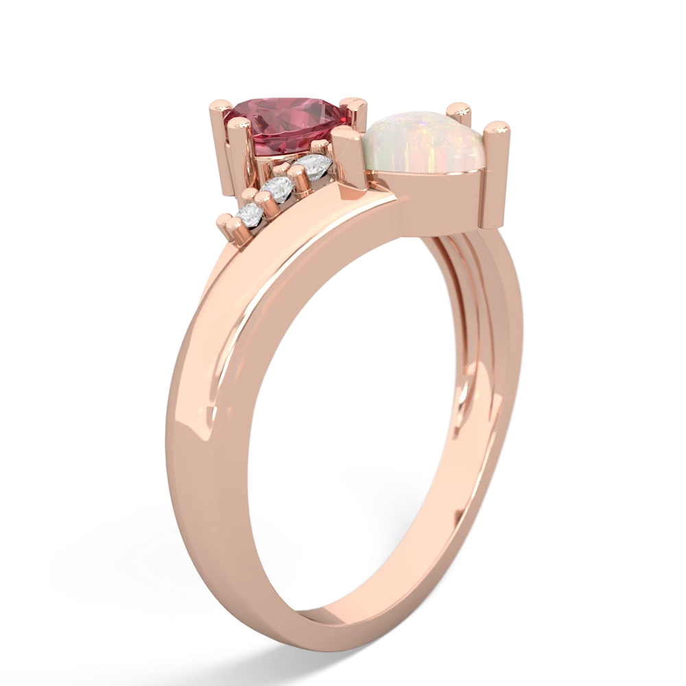 Pink Tourmaline Heart To Heart 14K Rose Gold ring R2064