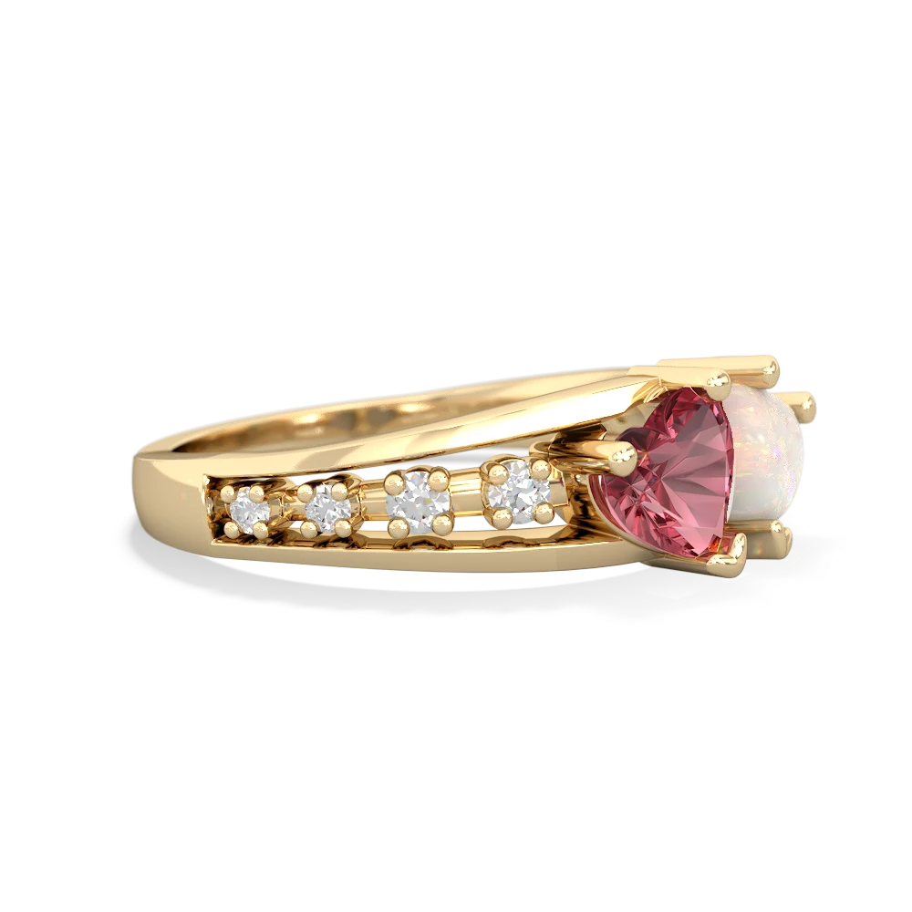 Pink Tourmaline Heart To Heart 14K Yellow Gold ring R3342