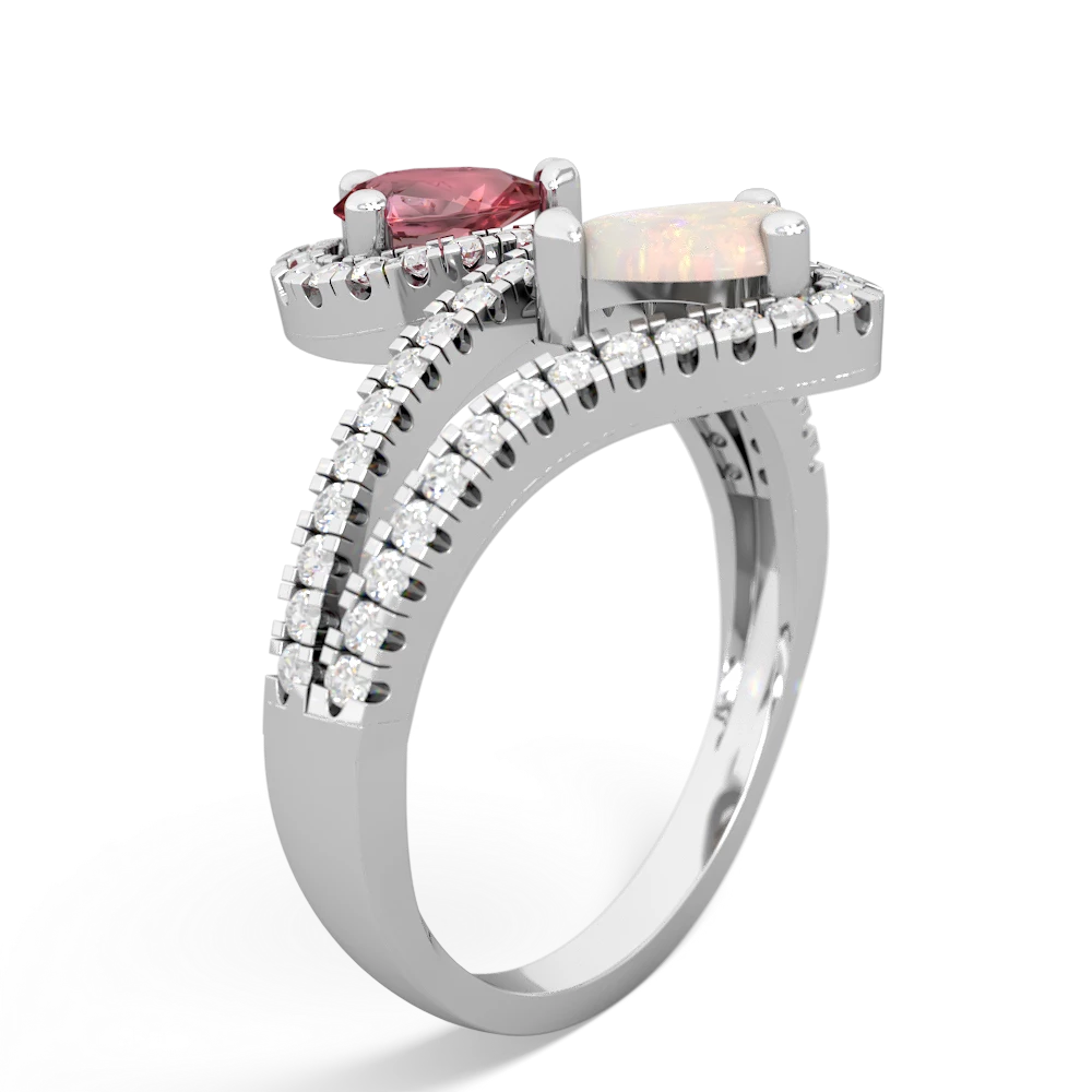 Pink Tourmaline Diamond Dazzler 14K White Gold ring R3000