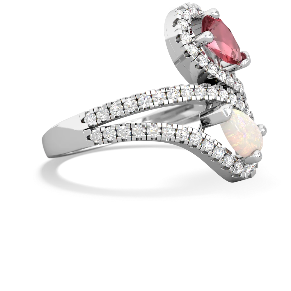 Pink Tourmaline Diamond Dazzler 14K White Gold ring R3000