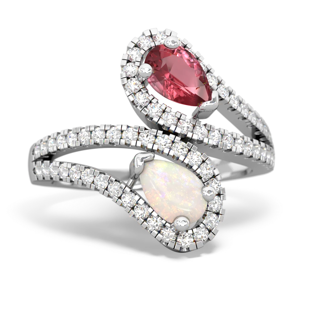 Pink Tourmaline Diamond Dazzler 14K White Gold ring R3000