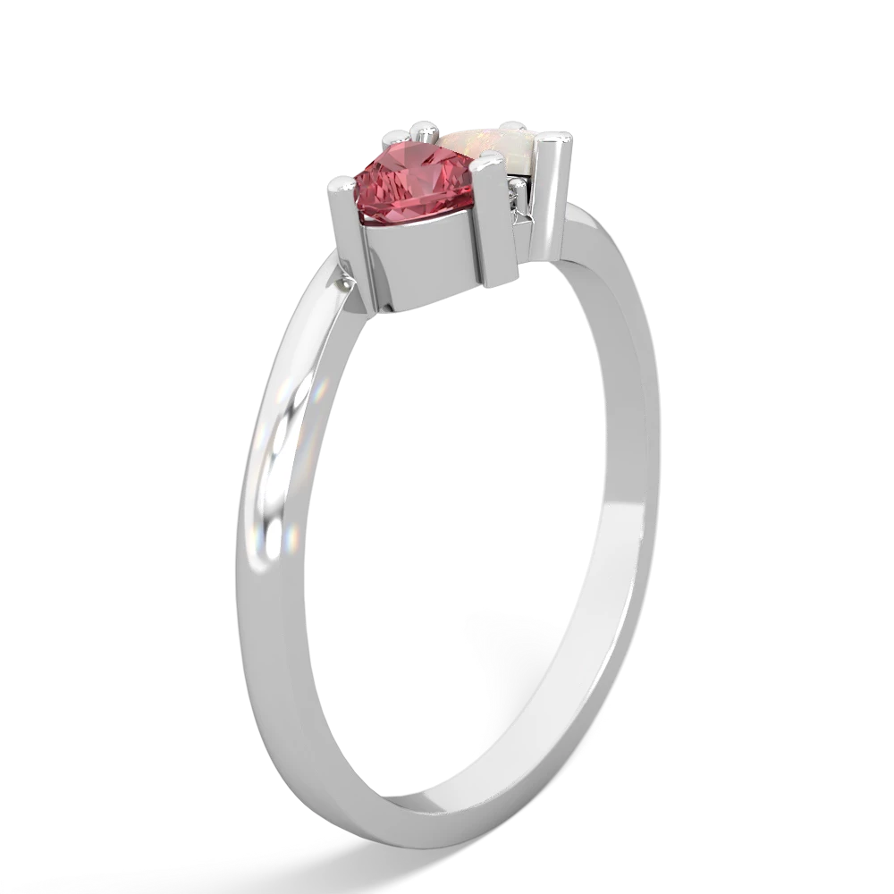 Pink Tourmaline Sweethearts 14K White Gold ring R5260