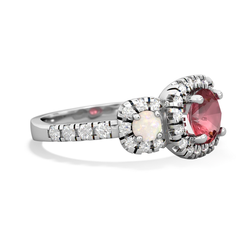 Pink Tourmaline Regal Halo 14K White Gold ring R5350