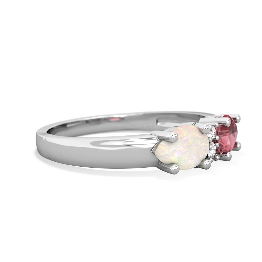 Pink Tourmaline Pear Bowtie 14K White Gold ring R0865