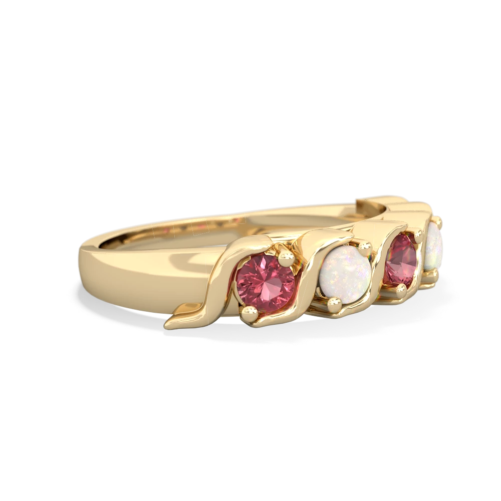 Pink Tourmaline Anniversary Band 14K Yellow Gold ring R2089