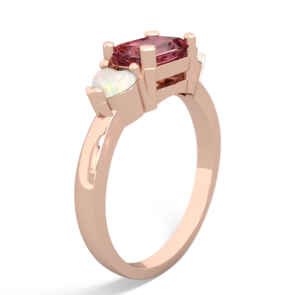 Pink Tourmaline Three Stone 14K Rose Gold ring R5235