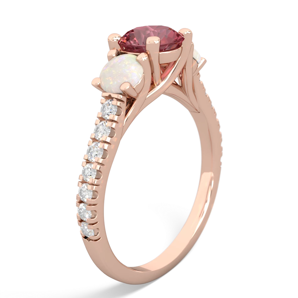 Pink Tourmaline Pave Trellis 14K Rose Gold ring R5500