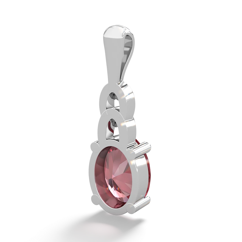 Pink Tourmaline Links 14K White Gold pendant P4032