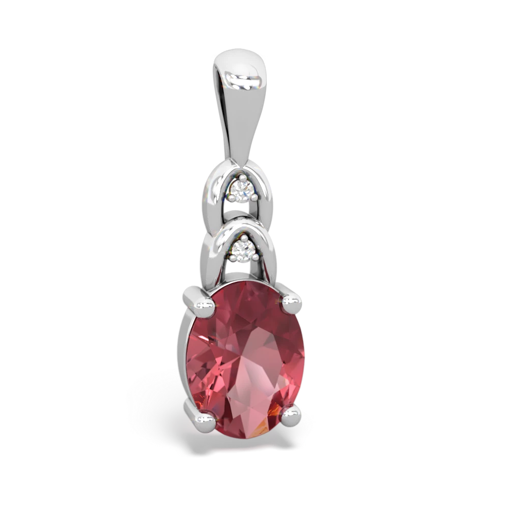 Pink Tourmaline Links 14K White Gold pendant P4032