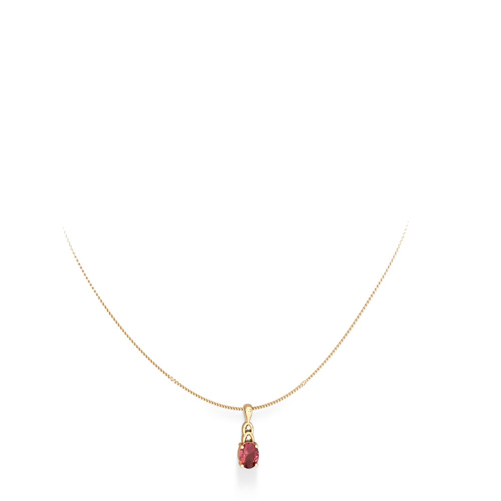 Pink Tourmaline Links 14K Yellow Gold pendant P4032