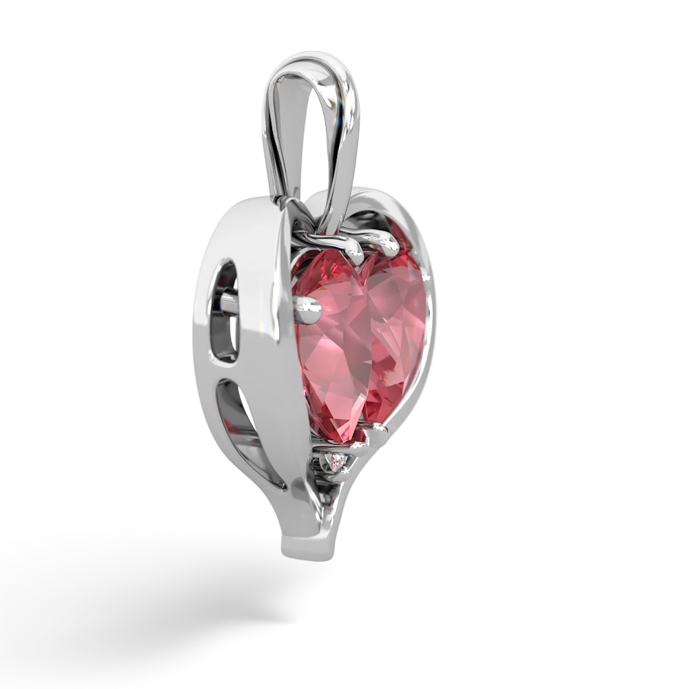 Pink Tourmaline Two Become One 14K White Gold pendant P5330