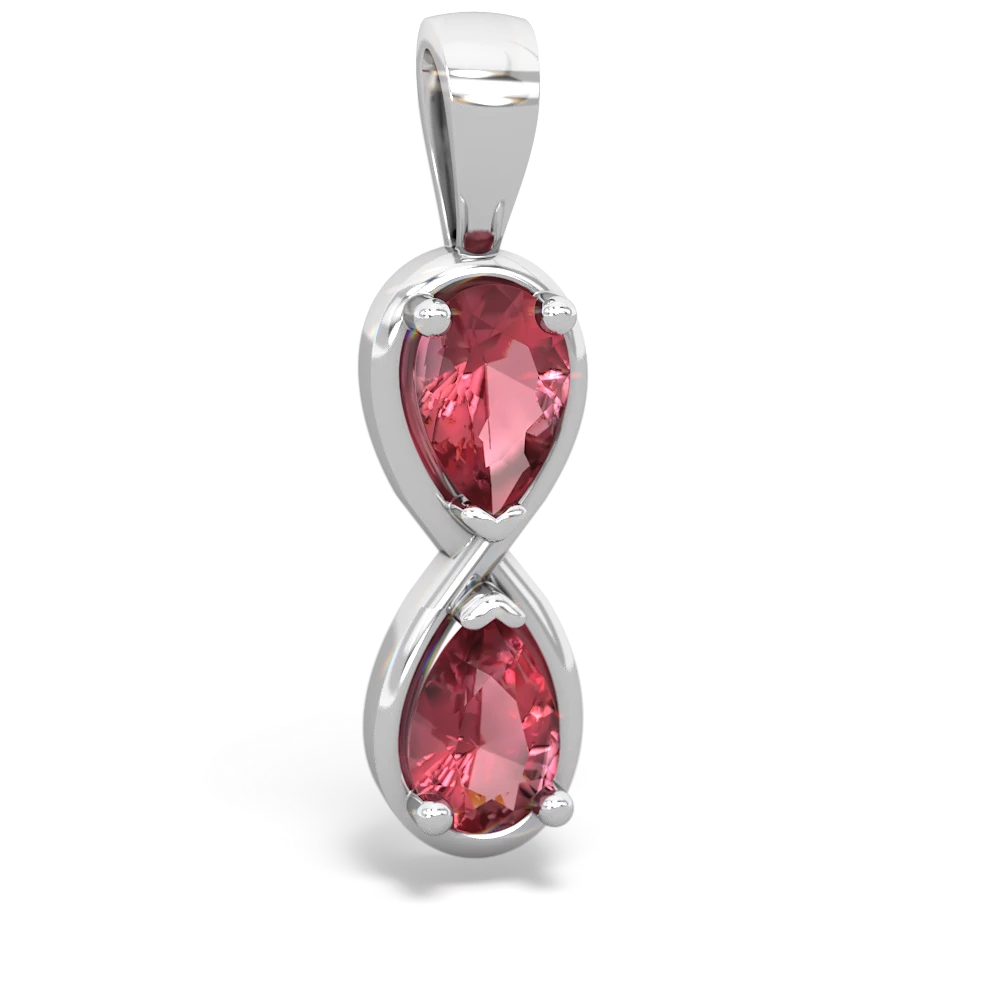 Pink Tourmaline Infinity 14K White Gold pendant P5050