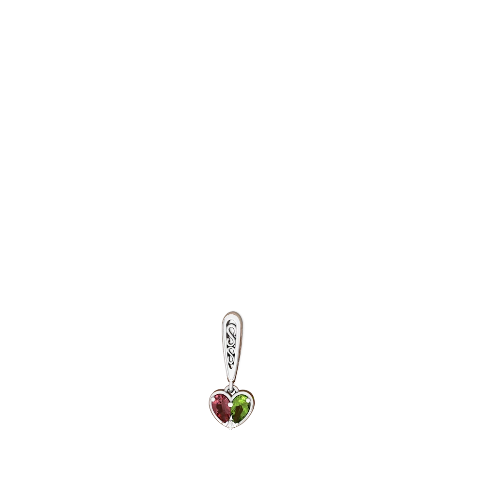 Pink Tourmaline Filligree Heart 14K White Gold earrings E5070