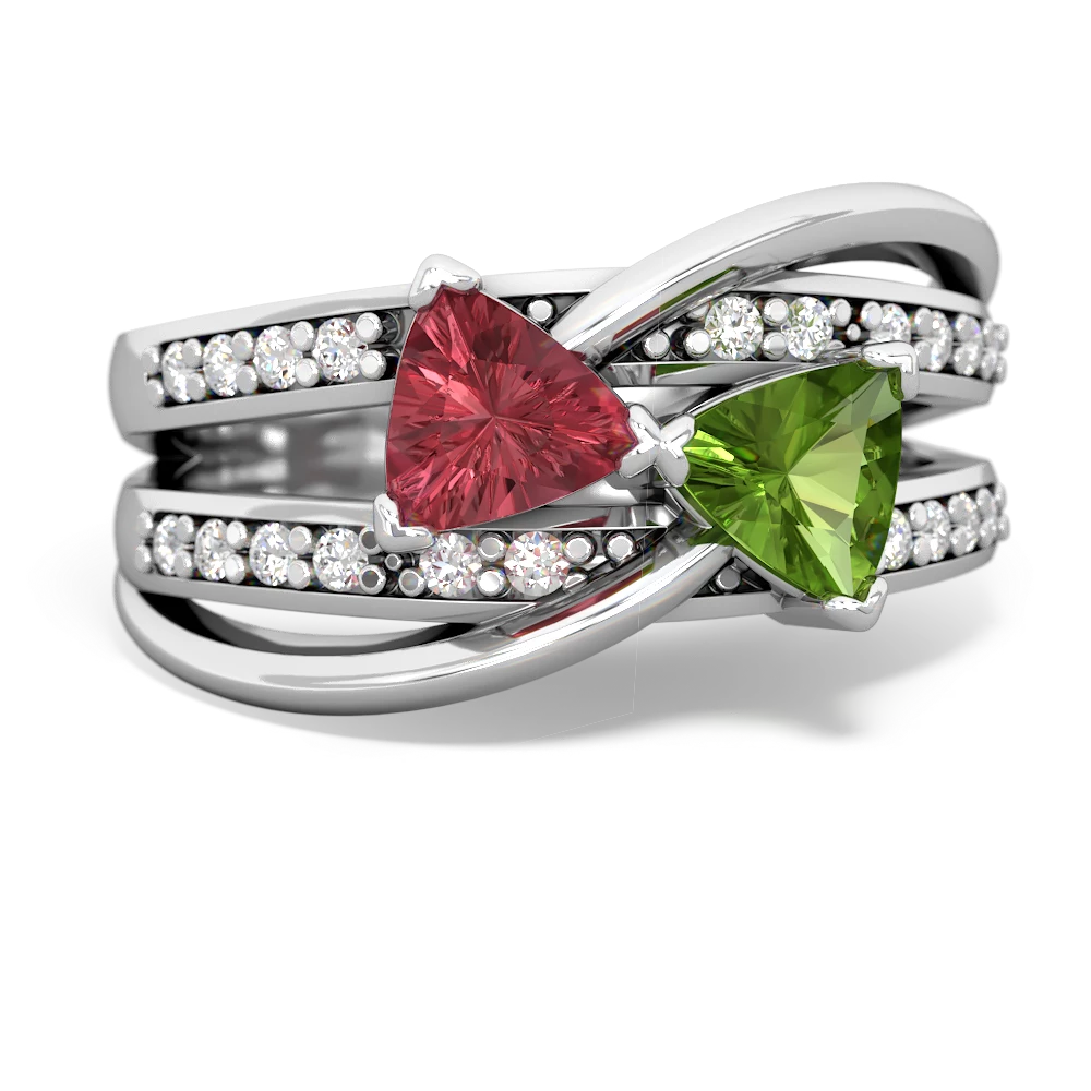 Pink Tourmaline Bowtie 14K White Gold ring R2360