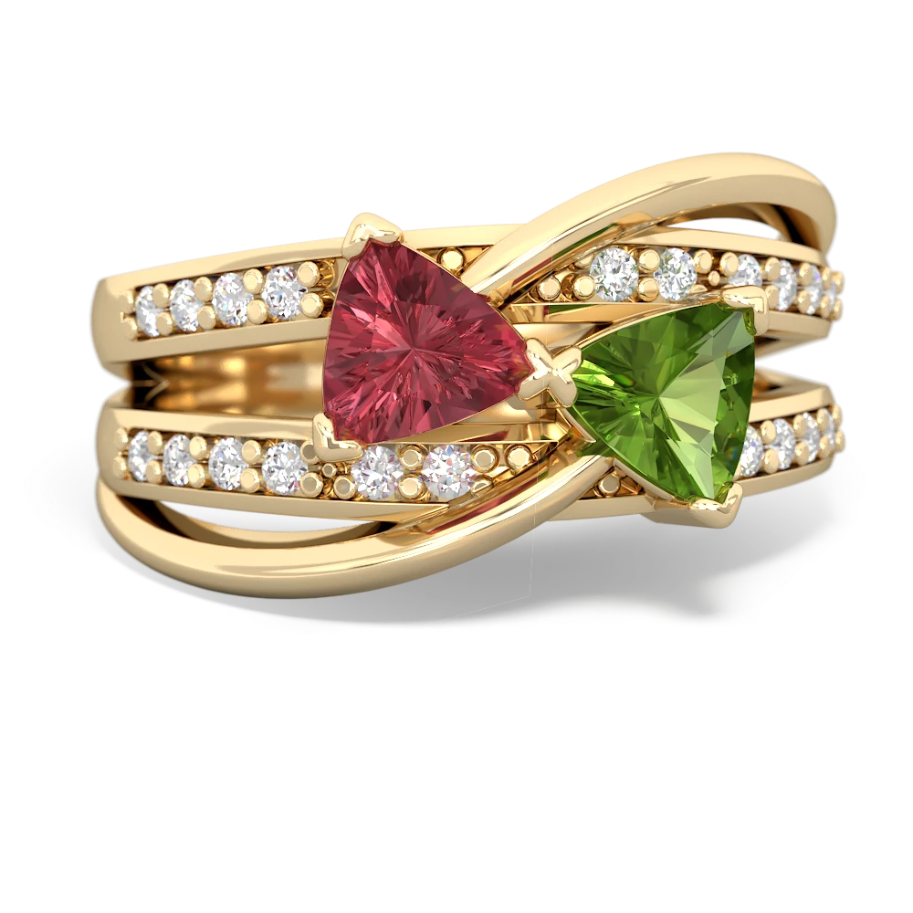 Pink Tourmaline Bowtie 14K Yellow Gold ring R2360