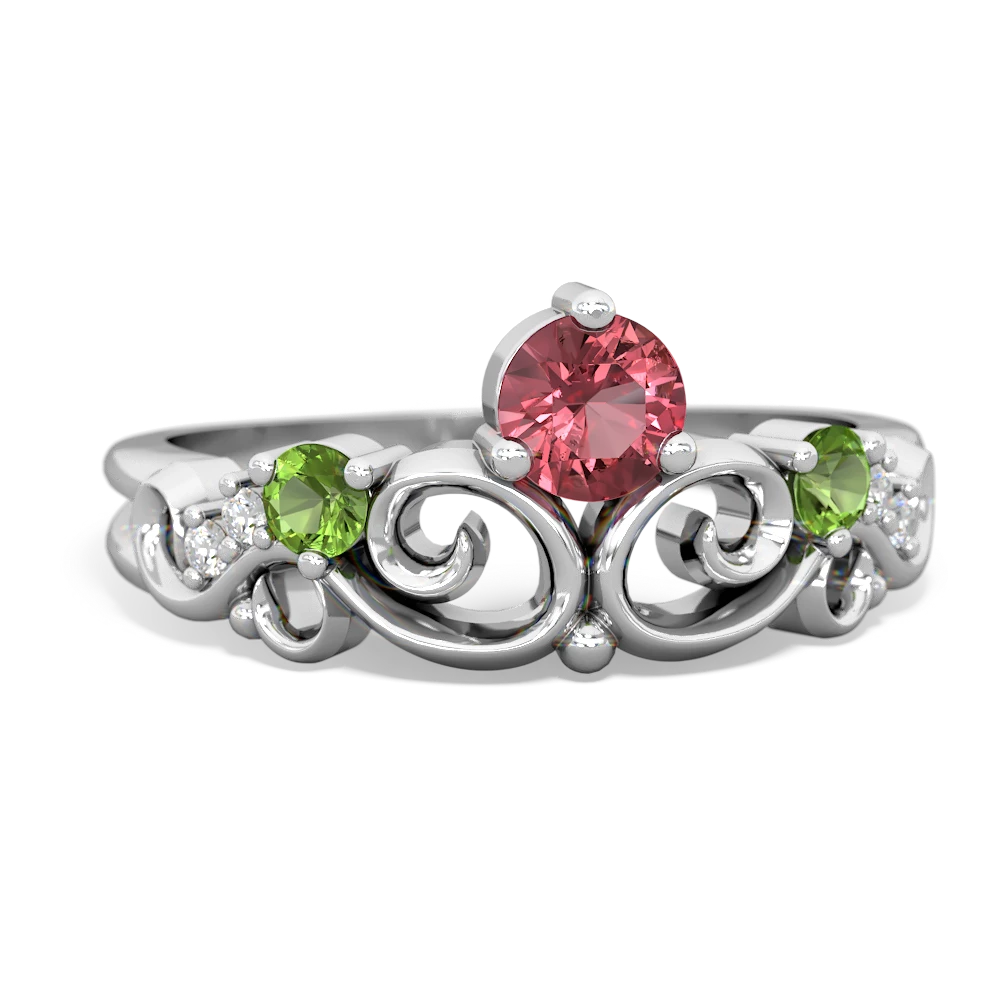 Pink Tourmaline Crown Keepsake 14K White Gold ring R5740