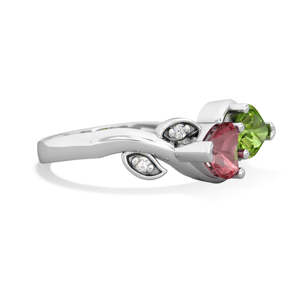 Pink Tourmaline Floral Elegance 14K White Gold ring R5790