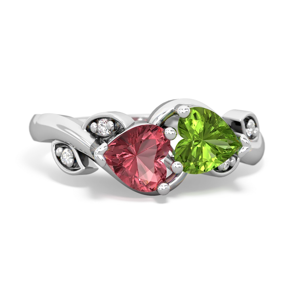 Pink Tourmaline Floral Elegance 14K White Gold ring R5790