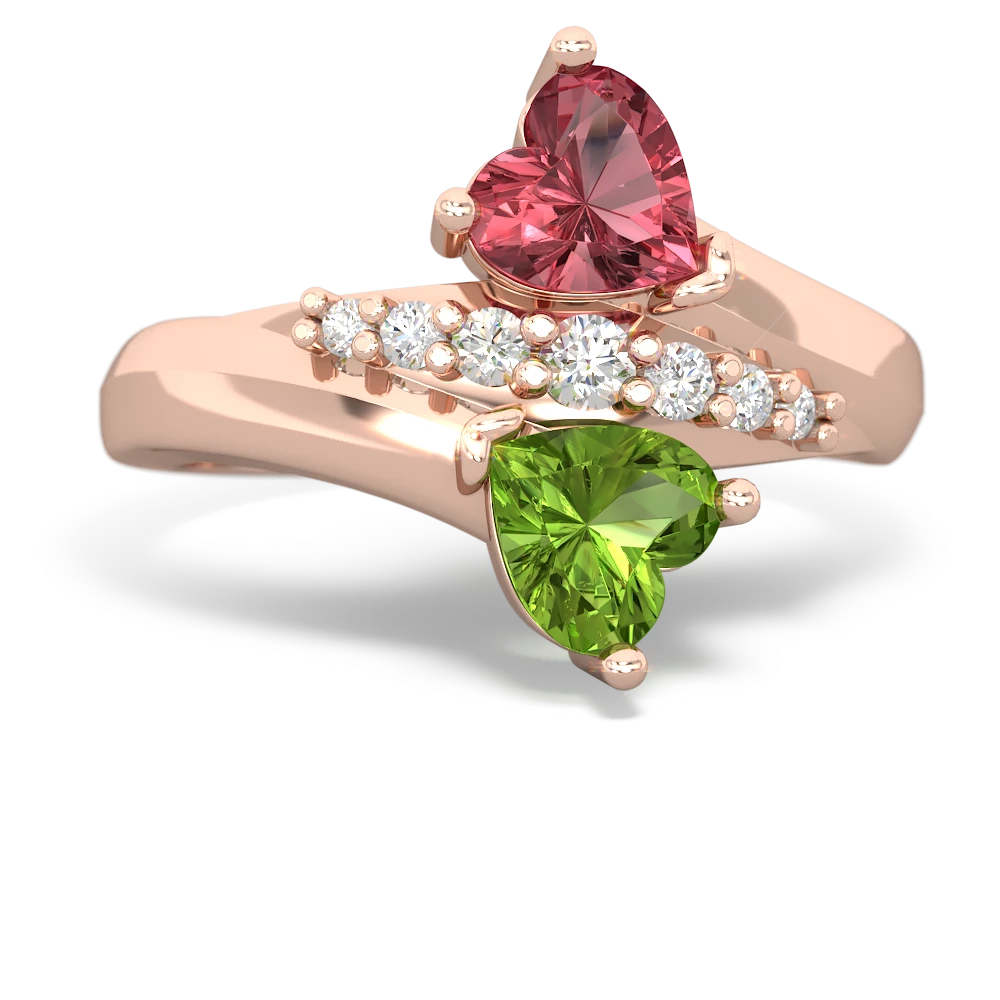 Pink Tourmaline Heart To Heart 14K Rose Gold ring R2064