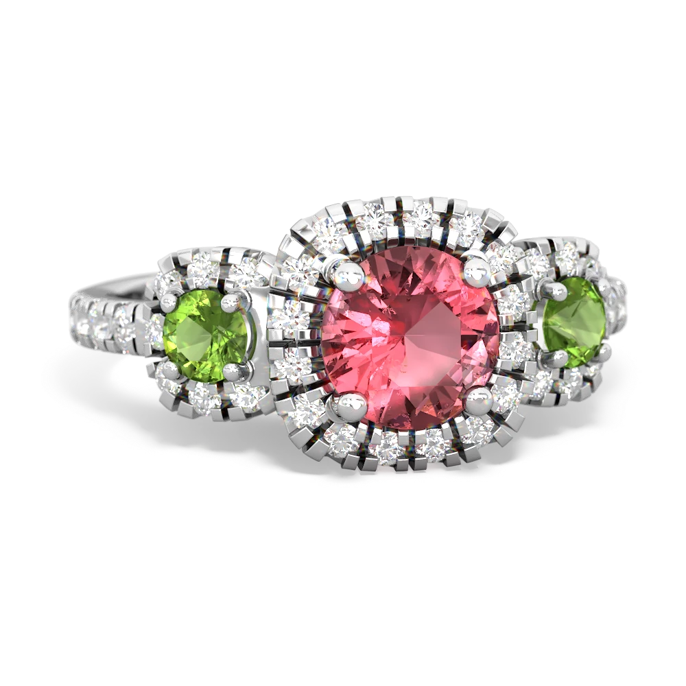 Pink Tourmaline Regal Halo 14K White Gold ring R5350