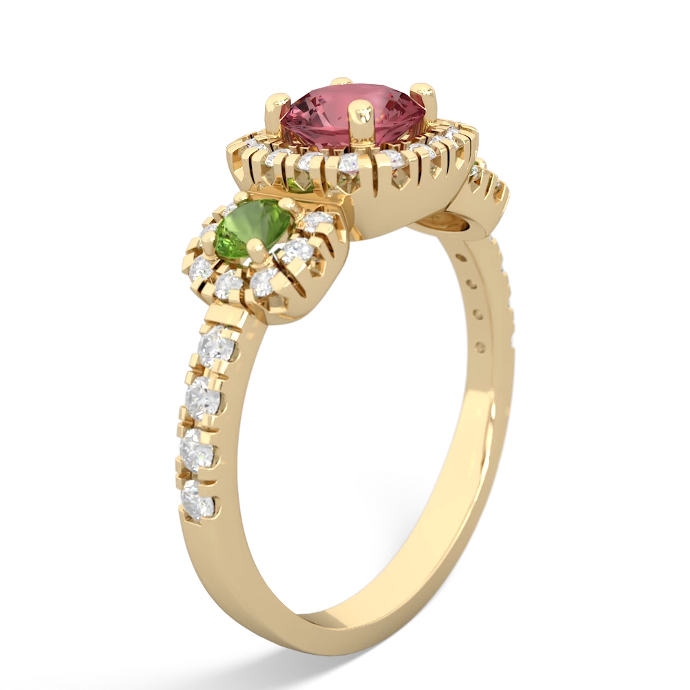 Pink Tourmaline Regal Halo 14K Yellow Gold ring R5350