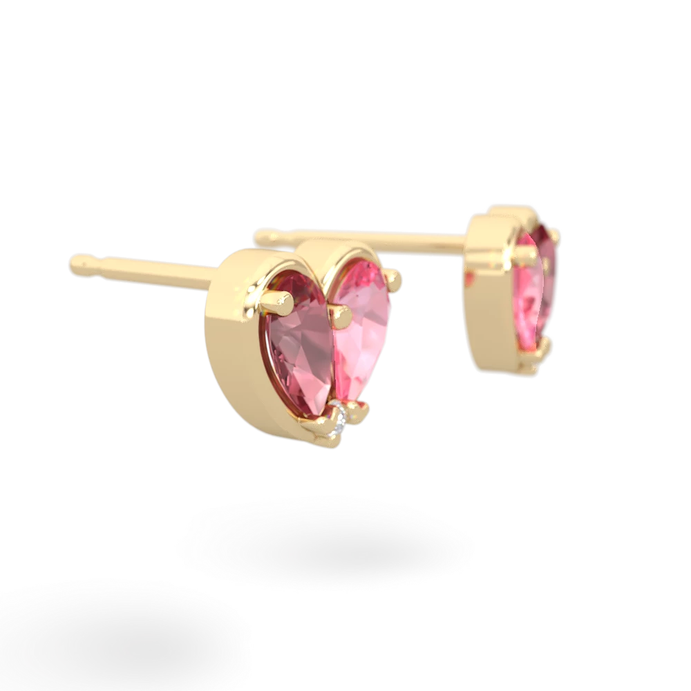 Pink Tourmaline 'Our Heart' 14K Yellow Gold earrings E5072