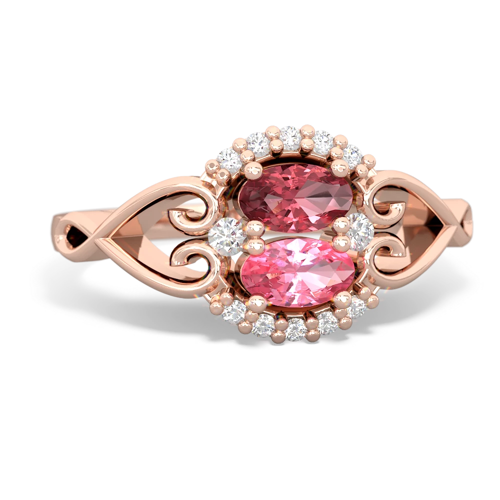 Pink Tourmaline Love Nest 14K Rose Gold ring R5860