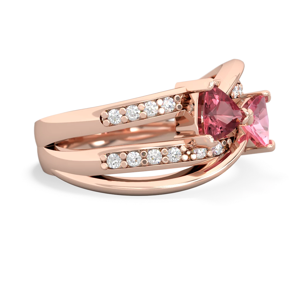 Pink Tourmaline Bowtie 14K Rose Gold ring R2360