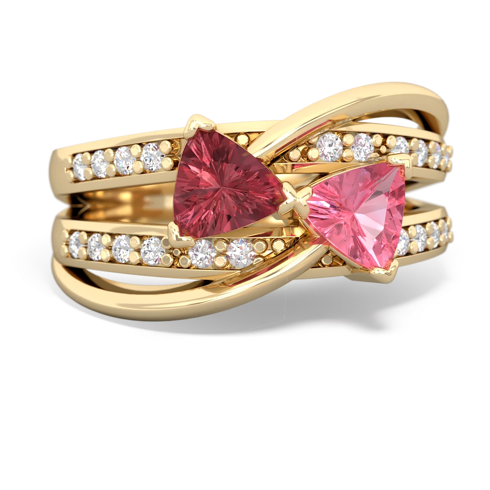 Pink Tourmaline Bowtie 14K Yellow Gold ring R2360