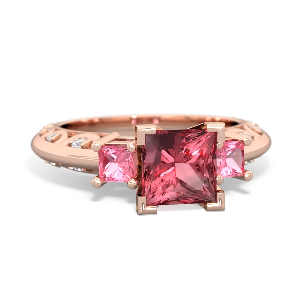 Pink Tourmaline Eternal Embrace Engagement 14K Rose Gold ring C2001