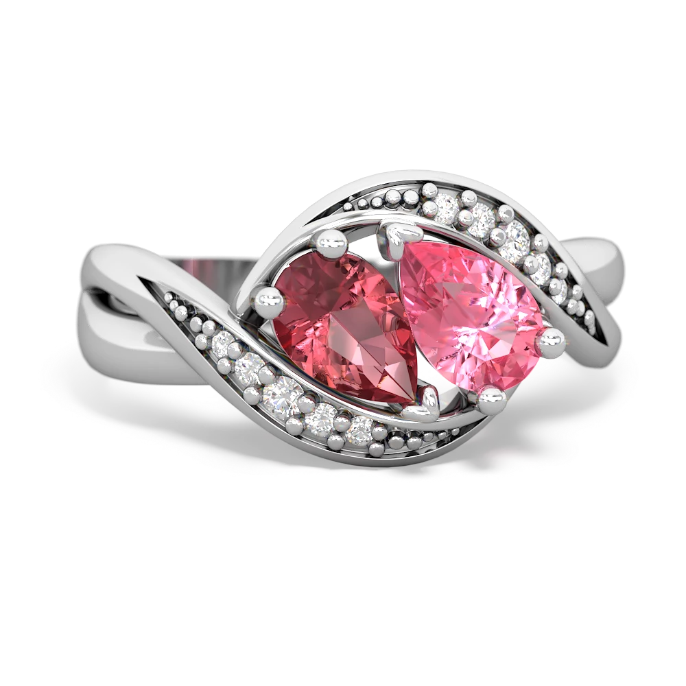 Pink Tourmaline Summer Winds 14K White Gold ring R5342