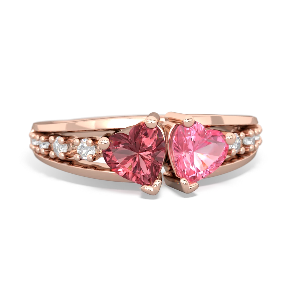 Pink Tourmaline Heart To Heart 14K Rose Gold ring R3342