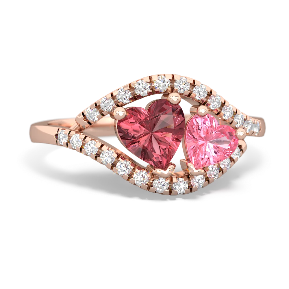 Pink Tourmaline Mother And Child 14K Rose Gold ring R3010