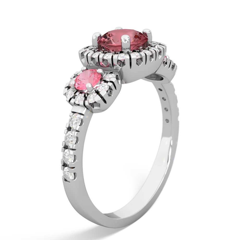 Pink Tourmaline Regal Halo 14K White Gold ring R5350