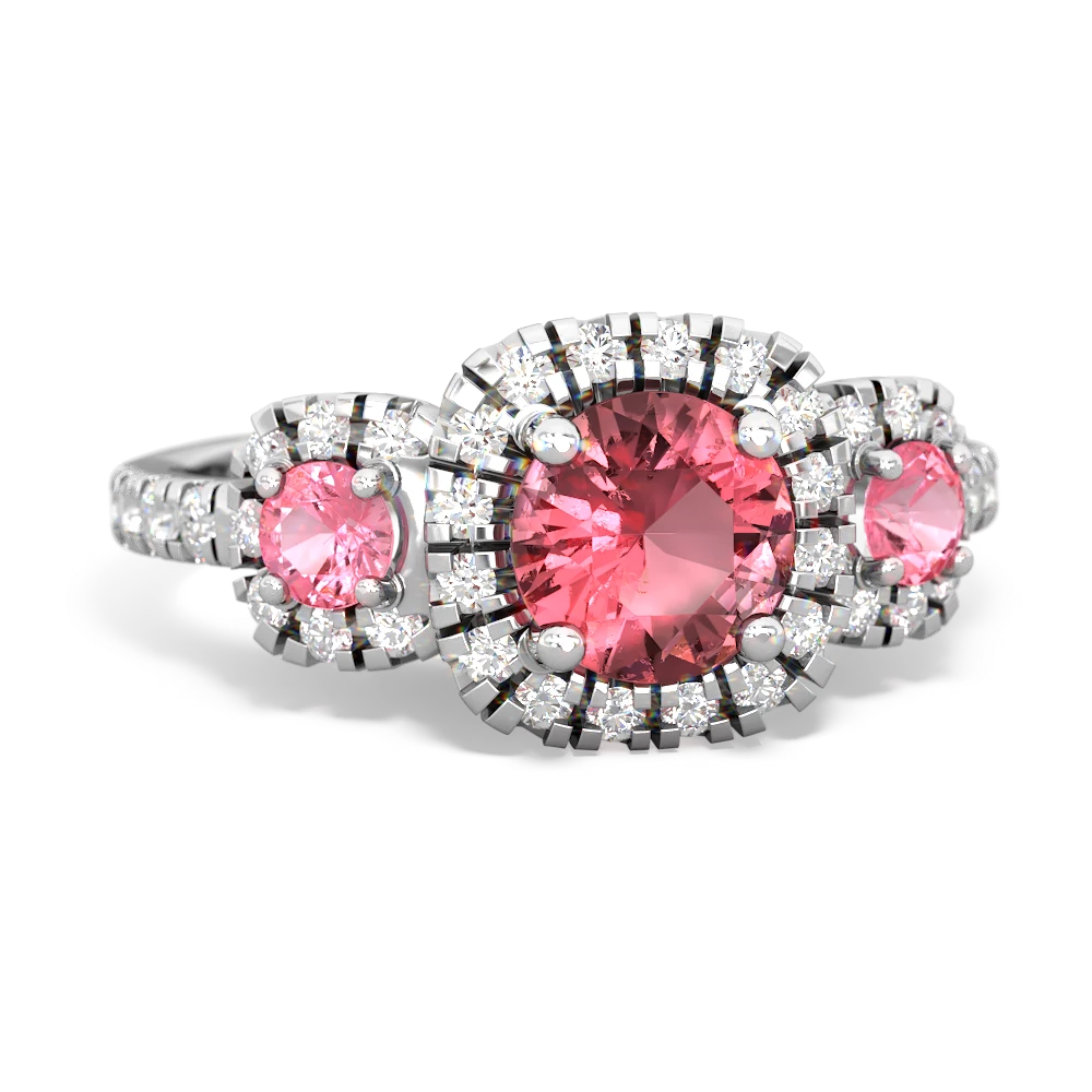 Pink Tourmaline Regal Halo 14K White Gold ring R5350