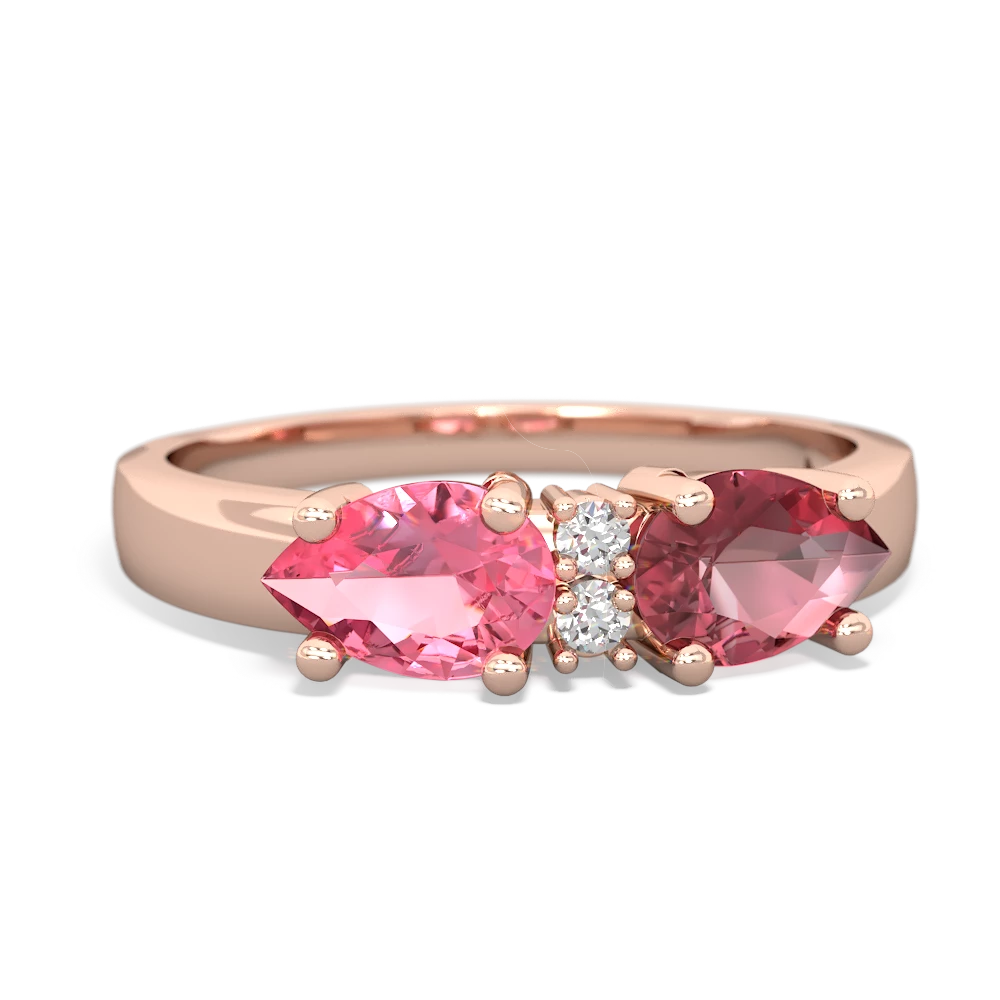 Pink Tourmaline Pear Bowtie 14K Rose Gold ring R0865