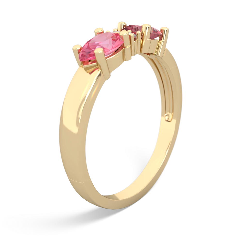 Pink Tourmaline Pear Bowtie 14K Yellow Gold ring R0865