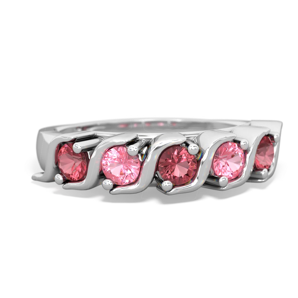 Pink Tourmaline Anniversary Band 14K White Gold ring R2089