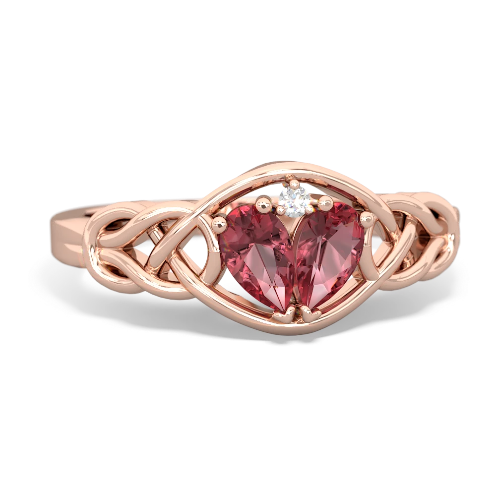 Pink Tourmaline Celtic Love Knot 14K Rose Gold ring R5420