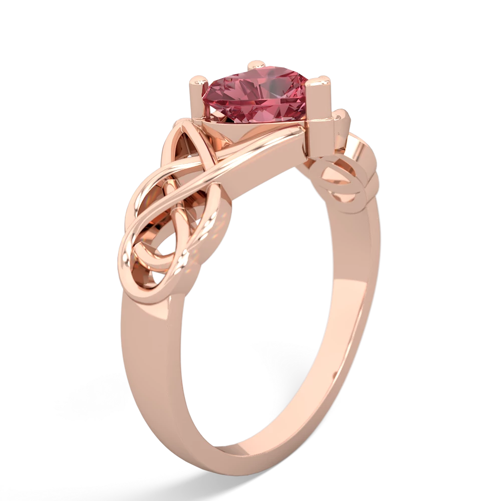 Pink Tourmaline Claddagh Celtic Knot 14K Rose Gold ring R2367