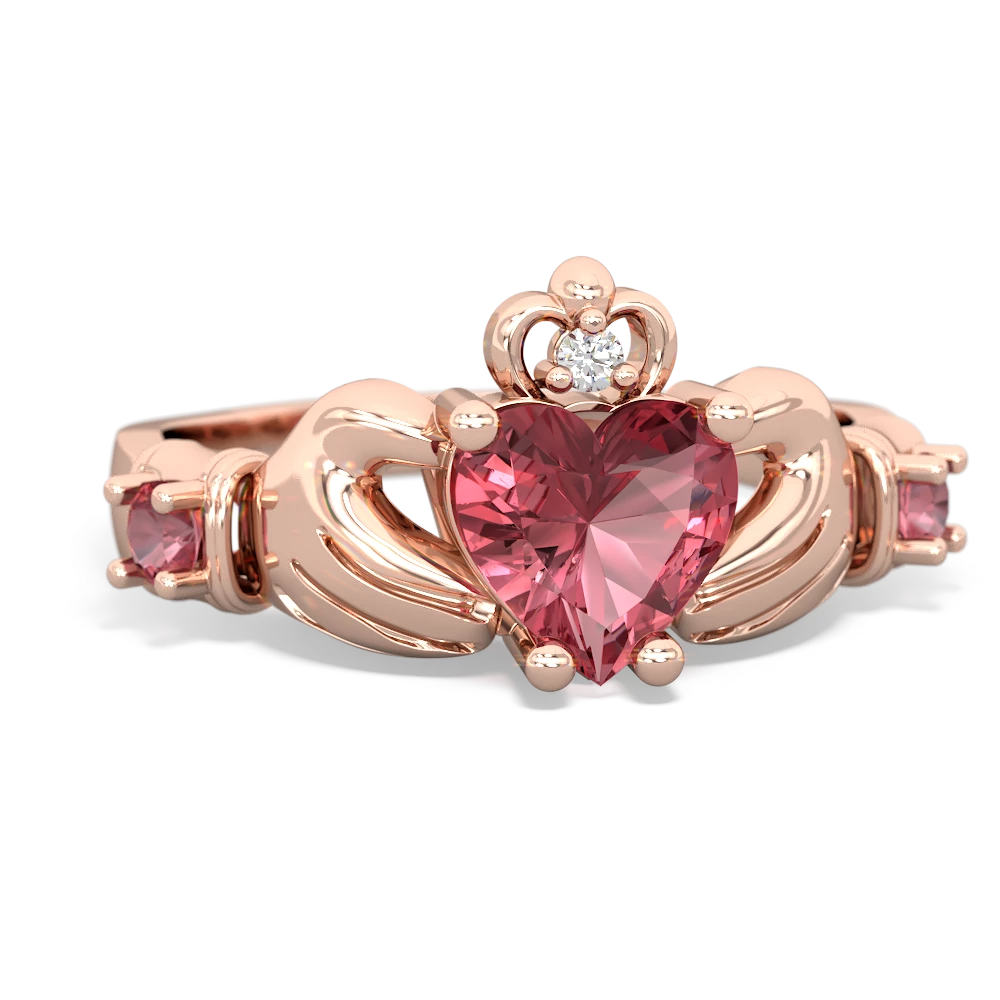 Pink Tourmaline Claddagh Keepsake 14K Rose Gold ring R5245