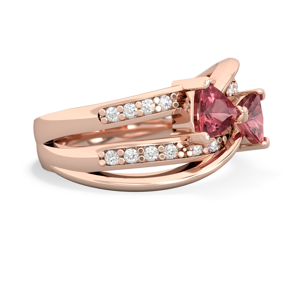 Pink Tourmaline Bowtie 14K Rose Gold ring R2360