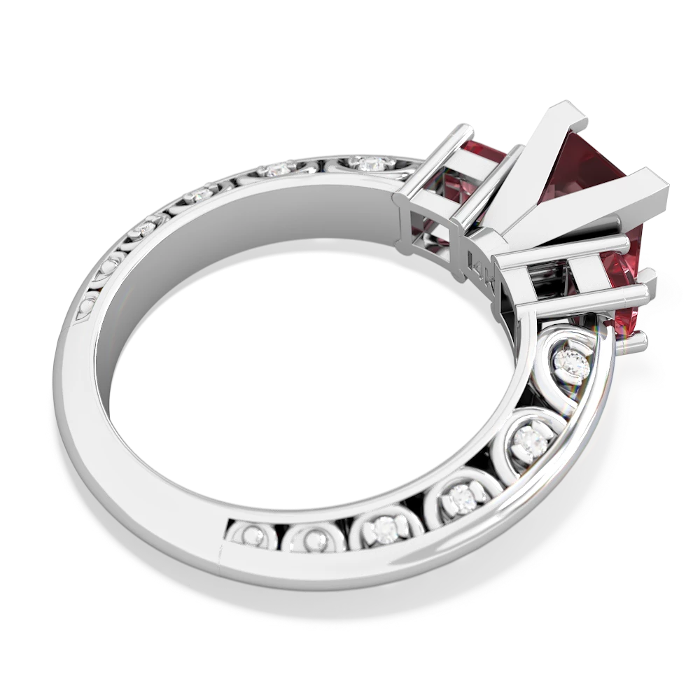 Pink Tourmaline Eternal Embrace Engagement 14K White Gold ring C2001