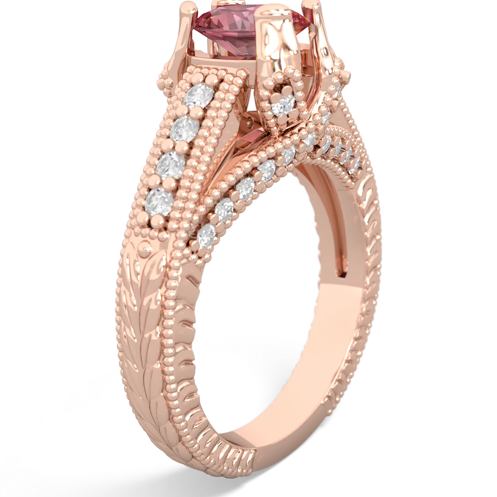 Pink Tourmaline Antique Style 14K Rose Gold ring R2028