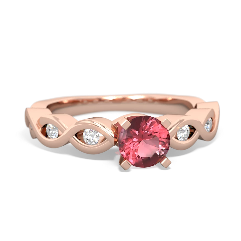 Pink Tourmaline Infinity Engagement 14K Rose Gold ring R26315RD