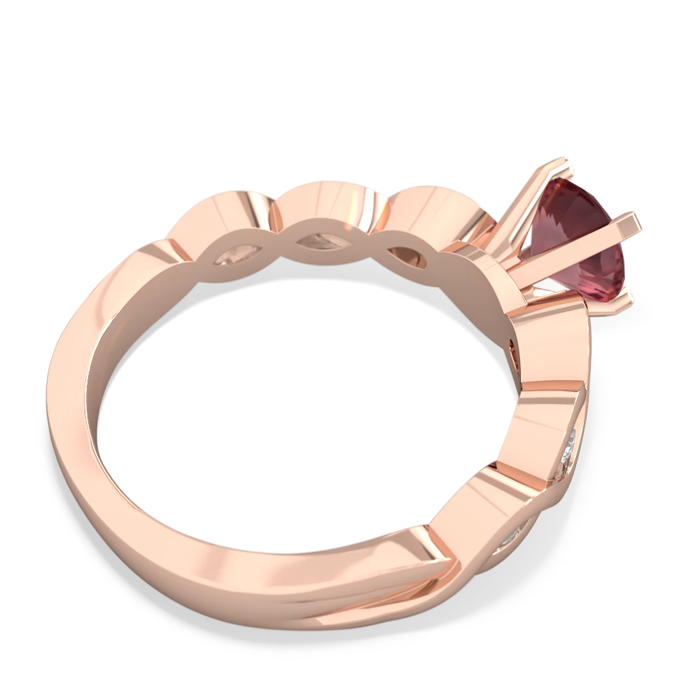 Pink Tourmaline Infinity 6Mm Round Engagement 14K Rose Gold ring R26316RD