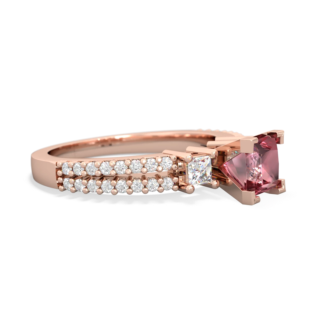 Pink Tourmaline Classic 5Mm Square Engagement 14K Rose Gold ring R26435SQ